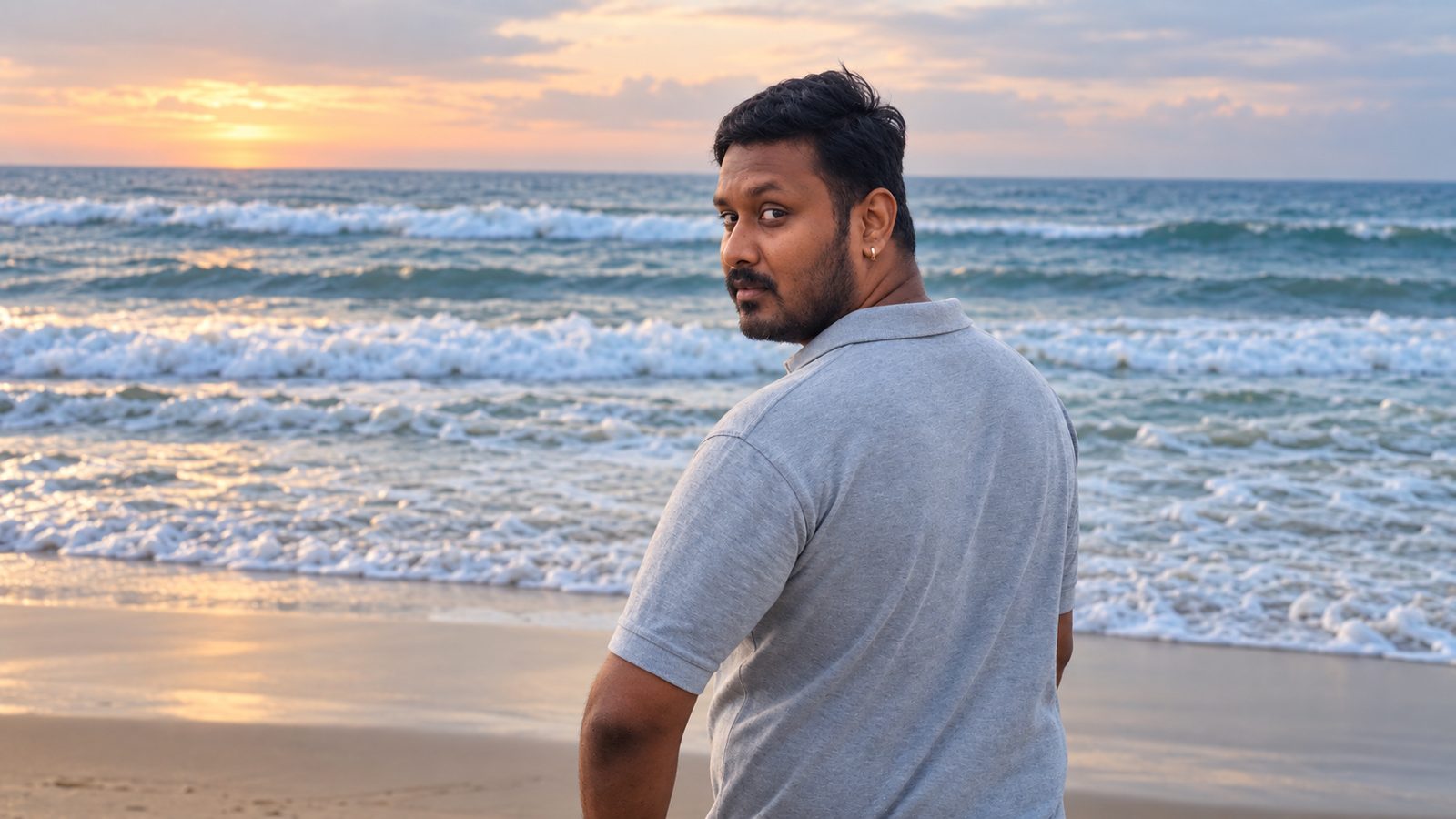 Viswakesh, by the sea